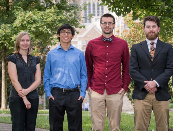 Left to right: Callie Woods (Chambers Scholar), Ren Odion (Chambers Fellow), Ethan Arnault (Chambers Fellow), Wiley Dunlap-Shohl (Chambers Scholar).  Not pictured: Alex Fisher, Ruijie Teo 