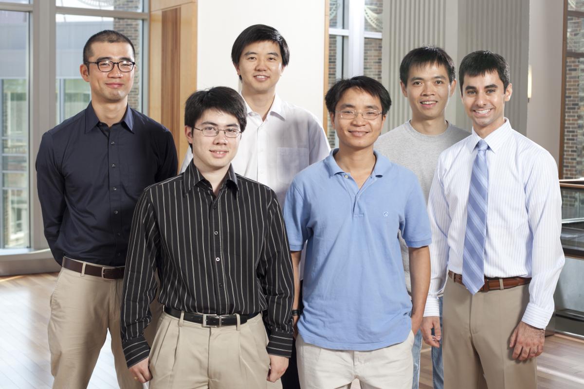 Left to Right: Hui Son (Fitzpatrick Scholar), Francesco LaRocca (Chambers Fellow), Huaixiu Zheng (Chambers Scholar), Hoan Ngo (Chambers Fellow), Junwen Dai (Chambers Fellow), Patrick Gedeon (Chambers Fellow)