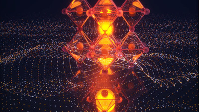 Perovskites show superfluorescence—quantum coherence from solitons—emerging at high temperatures. Image: Ella Maru Studios